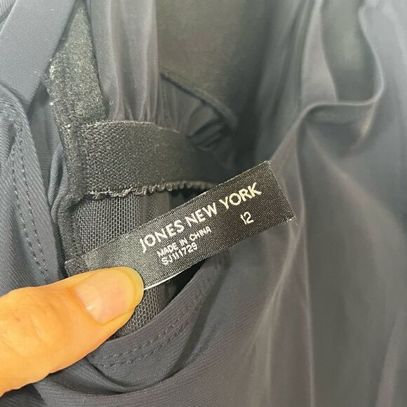 Jones New York Black Halter Gemstone Neckline One-Piece Bathing Suit - Picture 7 of 9